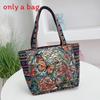 Ethnic Embroidered Handbag For Women With Canvas Material And Zipper Closure For Daily Use