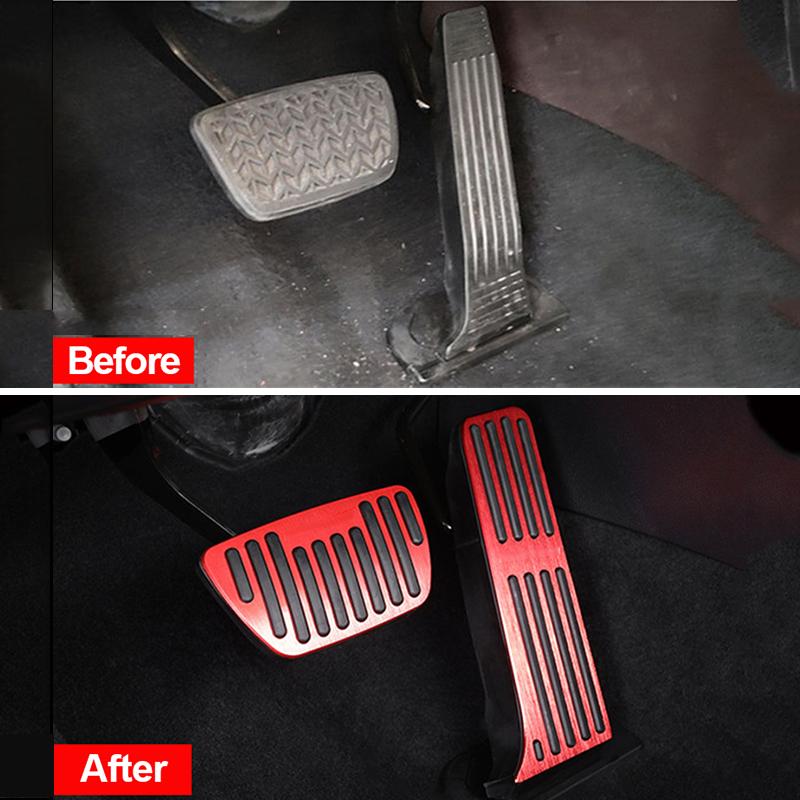 For Toyota Highlander Kluger XU70    Aluminum Car Accelerator Gas Pedal Brake Pedals Non-Drilling Cover Footrest Pad