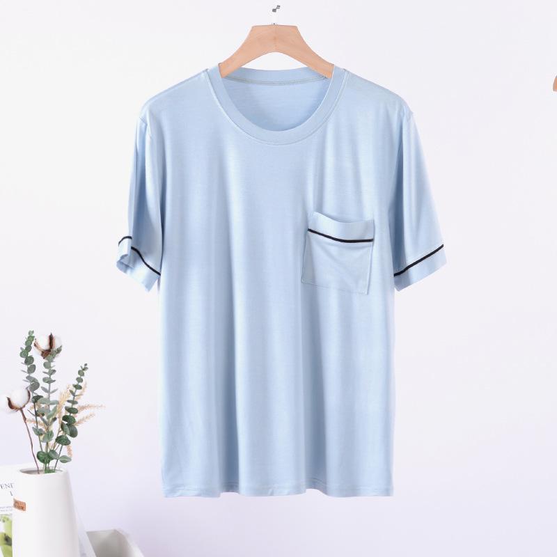 Men's Summer Modal Short-Sleeve Pajama Top - Casual and Lightweight Homewear
