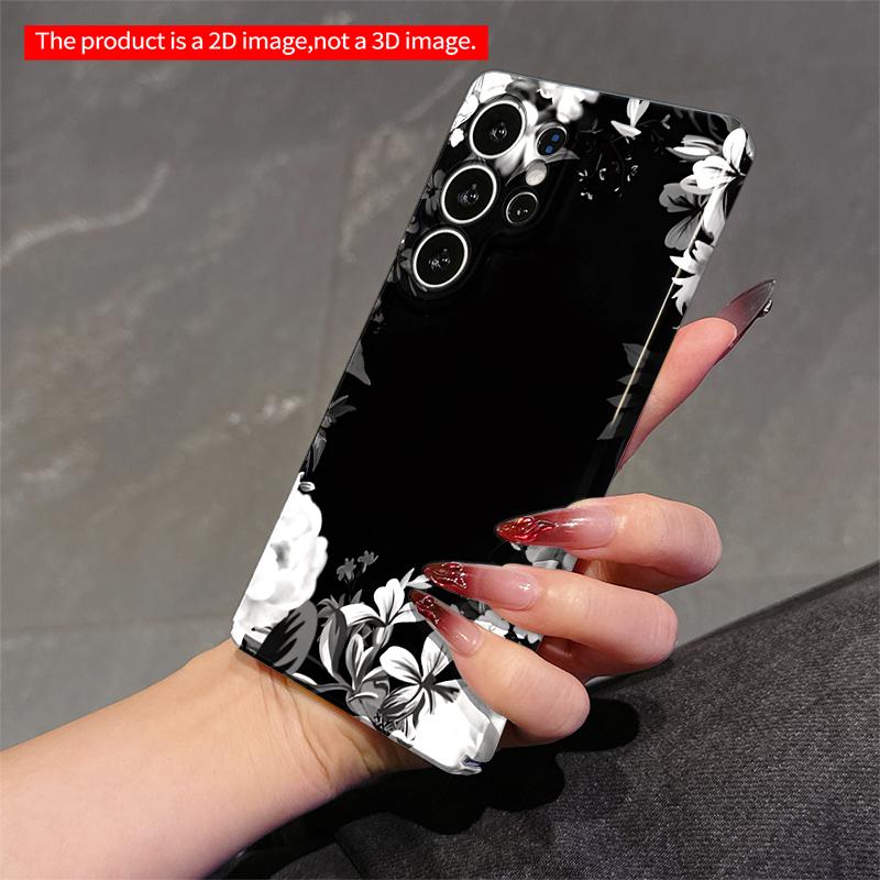 2DFlat Samsung phone case Floral Frame Phone Case Applicable to Galaxy S23 S24 S25ULTRA S26 A12 A14 A15 A16 A54 A55