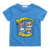 Children's Cotton T-shirts SuperKitties Cartoon Print Kids Short Sleeve Cute Boys Girls 2-12Y Tees Casual Crew Neck Tops Summer