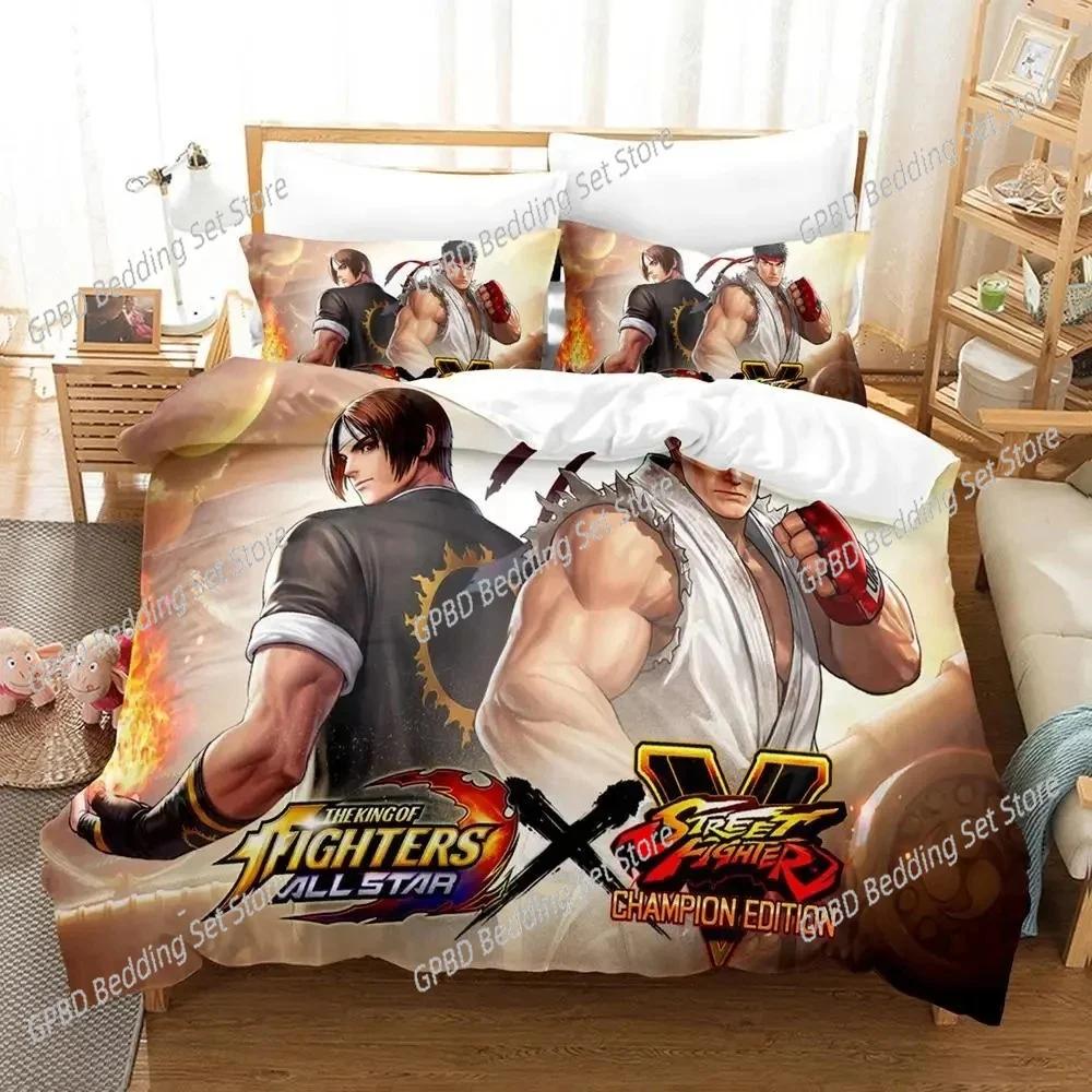 Comforter Anime The King Of Fighter Bedding Set 3D Printed Suitable For Bedroom Kids Home Textile