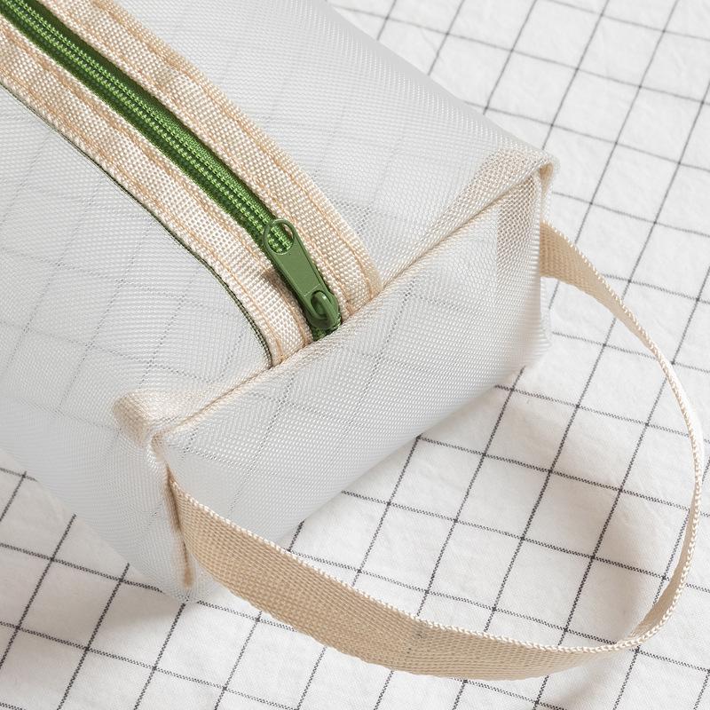 Portable Transparent Mesh Cosmetic Bag for Women - Travel Makeup and Skincare Storage