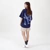 MLB Nautical Cashew Flower Solid Logo Printed Round Neck Short Sleeve T-Shirt Unisex T-Shirts Dark-Blue 3ATS53023-50NYD