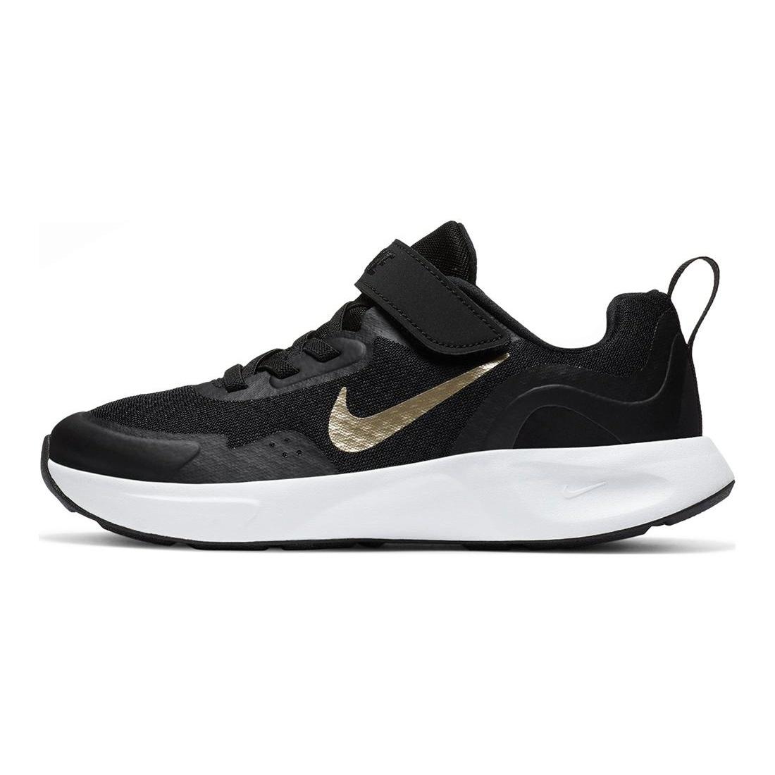 (PS) Nike Wearallday Black Metallic Gold Kids CJ3817-005 EU 28