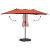 Garden Sun Umbrella Terracotta 385 X 209 X 244 Cm Polyester