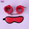 Plush Diamond Eye Mask & Leather Handcuffs Erotic Set