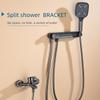 Wall Mounted Split Shower with 3 Function Adjustable Arm - No Electricity Required, Modern Bathroom Waist Spray Shower