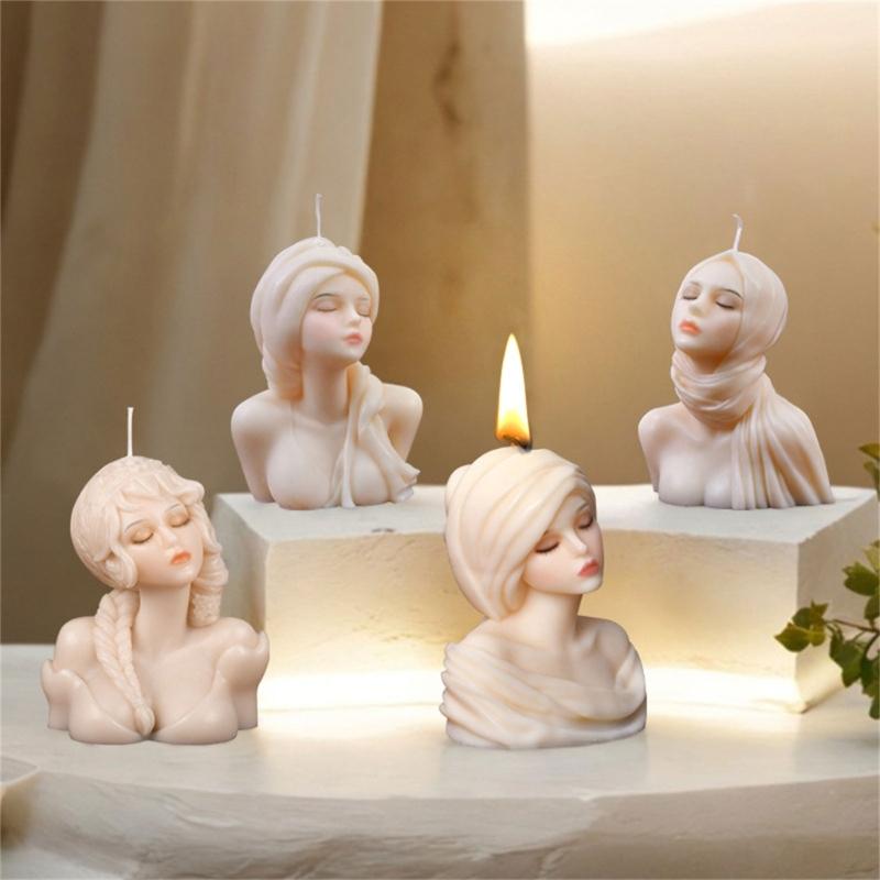 Silicone Molds Girl Portrait Candle Molds Epoxy Resin Molds Castings Molds Ornament Plasters Molds Candle Making Molds
