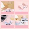 SOLECASA Ceramic Mugs with Creative Handle Pink Blue Coffee Cup & Saucer Set Afternoon Tea Coffee Latte Cups Home Coffee Mug Set