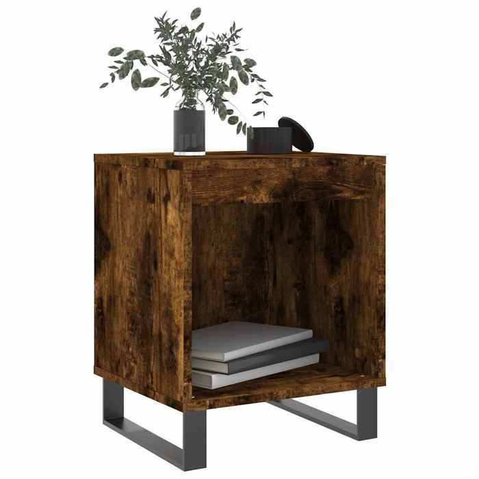Table de chevet - Maison Exclusive - Chêne fumé - Bois d'ingénierie - 1 compartiment