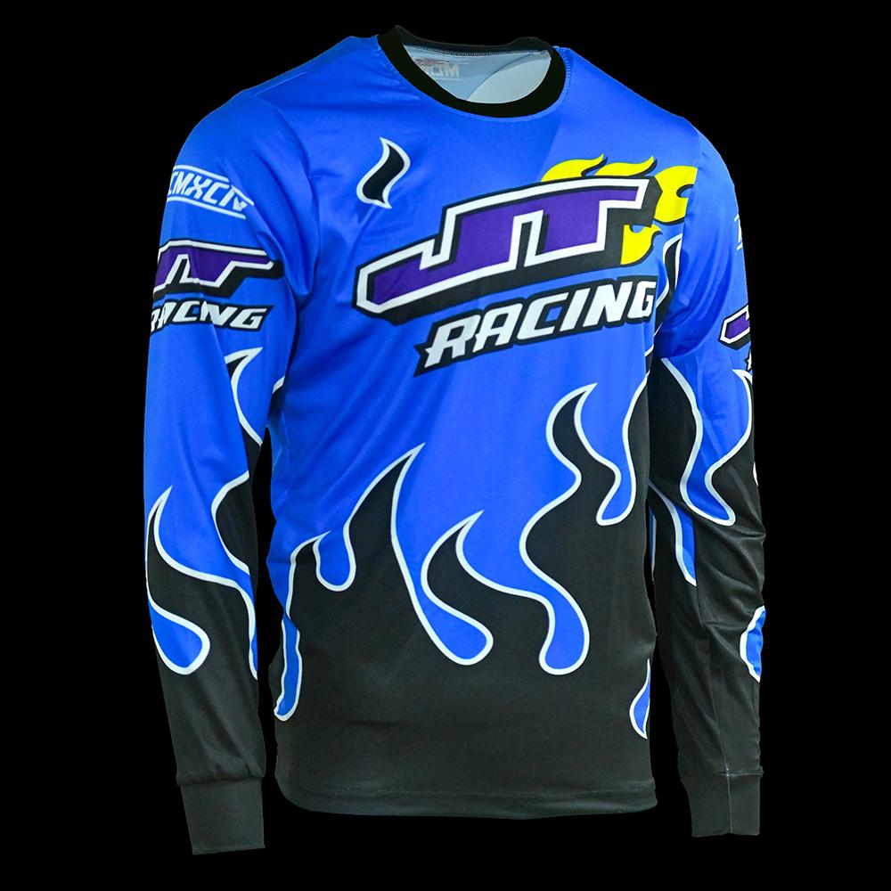 3D Print Colorful Graphic JT Racing Women's Jersey Fashion Cool Outdoor Motorcycle Riding Sports Long Sleeve T-Shirt Loose Crew Neck Top