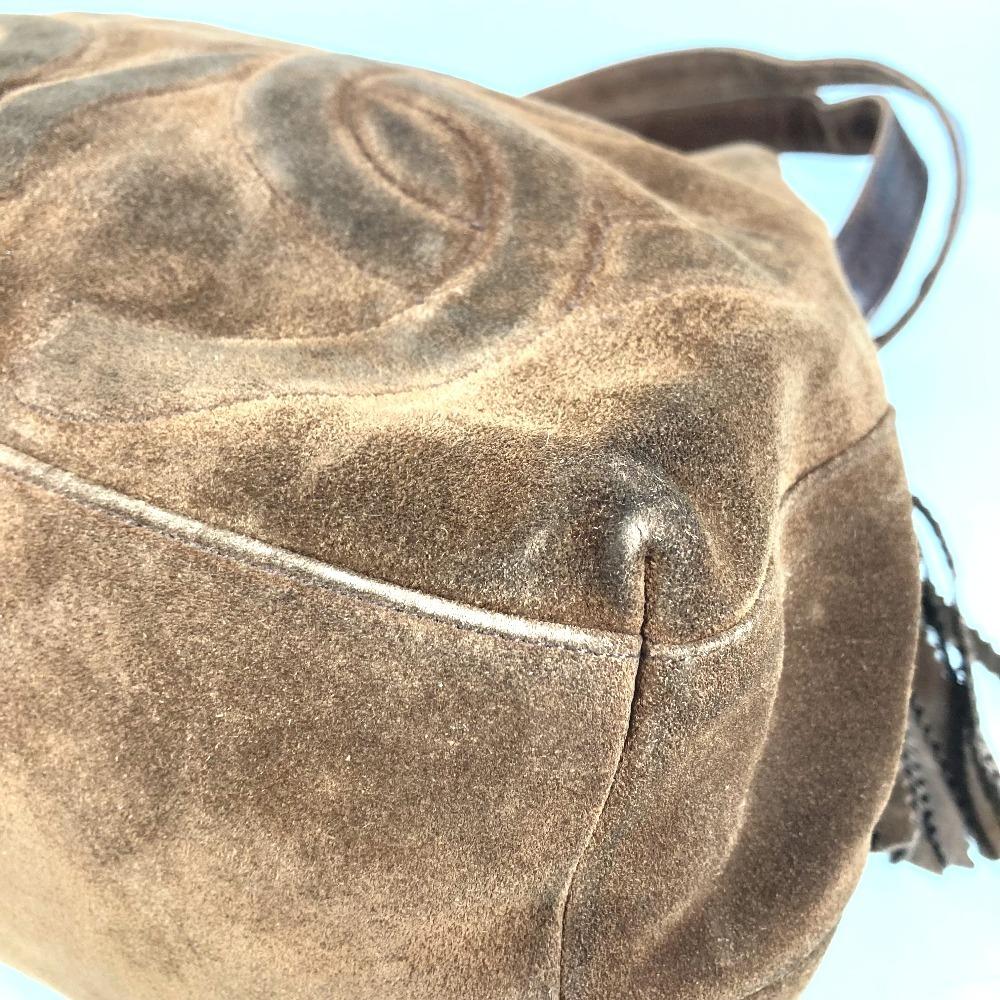 CHANEL vintage CC Mark Triple Coco Cocoball Fringe Tassel Shoulder bag Tote Bag