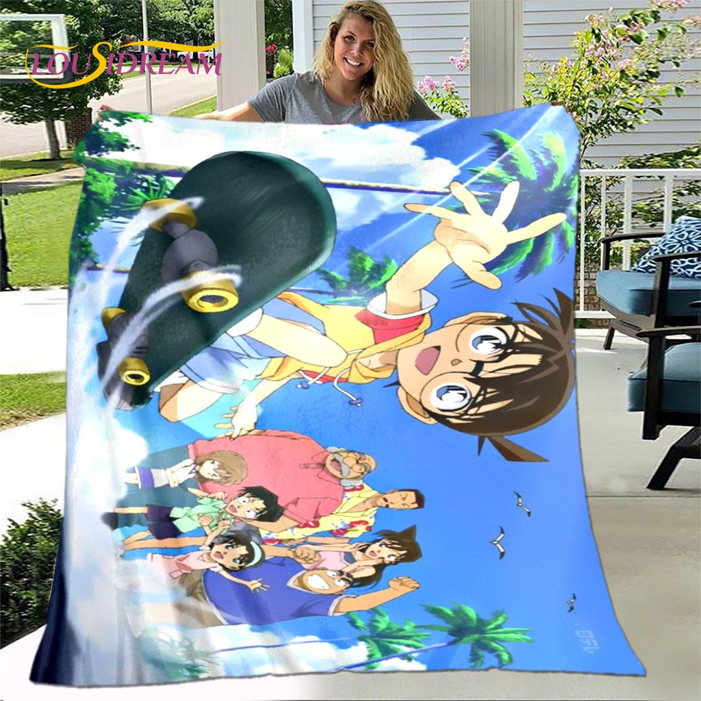 Anime Detective Conan Cartoon Soft Plush Blanket,Flannel Blanket Throw Blanket for Living Room Bedroom Bed Sofa Picnic Cover 3D