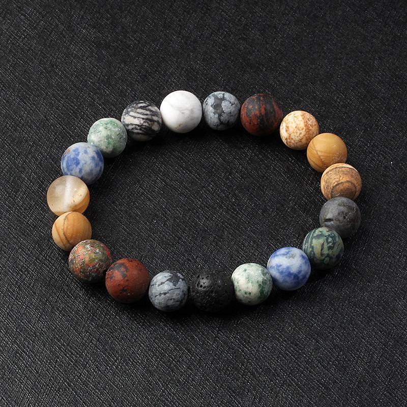 Universe Galaxy Eight Planets Bracelets Solar System Guardian Star Natural Stone Beads Bangles for Women Jewelry Drop Shipping