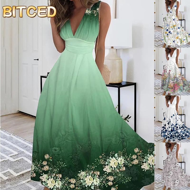 BITCED Abiti Casual Senza Maniche con Scollo a V per Estate e Primavera