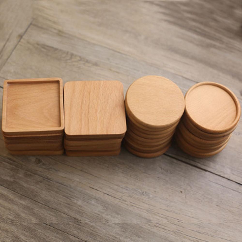 1Pcs Wood Placemats Coasters Tea Coffee Cup Pad Decor Durable Heat Resistant Square Round Drink Mat Bowl Teapot Holder 88cm