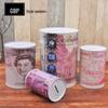 Cutie de economii monede lire sterline: Borcan Rotund de Economii Euro Dolar, Suport pentru Monede cu Depunere Unidirecțională