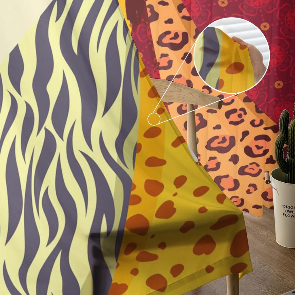 African Woman Skirt Texture Tulle Curtains for Living Room Bedroom Sheer Curtain for Balcony Hall Fashion Printed Home Drapes