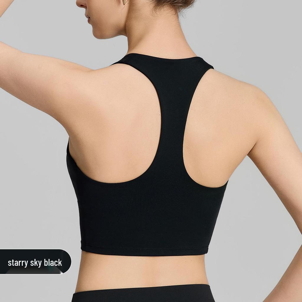 Spring Women's V-neck Sports Bra & Halterneck Yoga Tank Top with Fixed Cups - Supports Underarm Fat