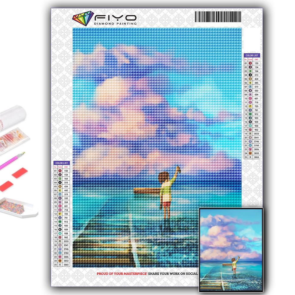 

Набор для вышивки крестом DIY Алмазная вышивка Художественная Луна и звездное небо Алмазная картина Домашний декор Full Square 20X30CM