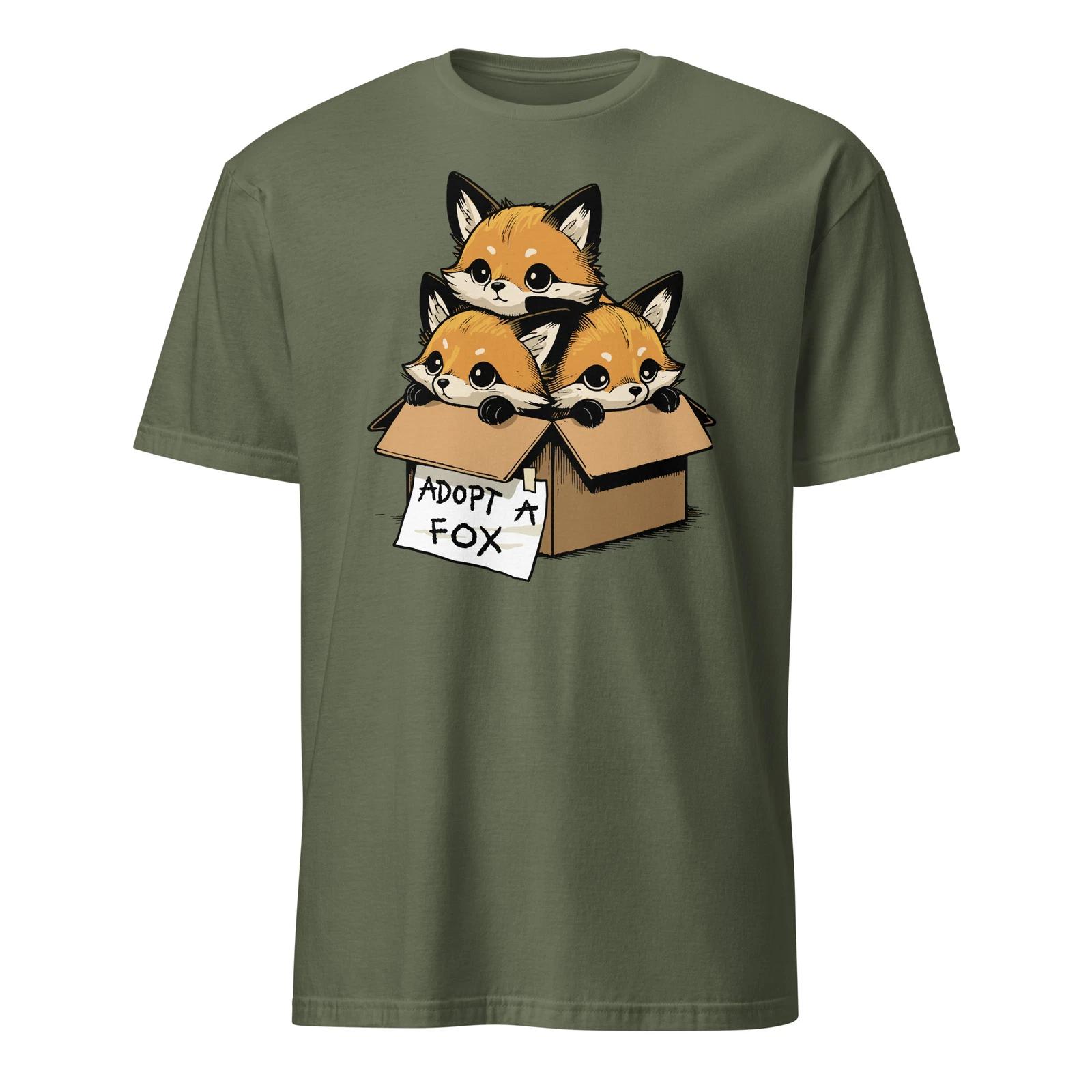 Adopt a Fox Shirt Vulpes Cute Little Animal Fox T-Shirt Size S-3XL Gift Tee 3XL