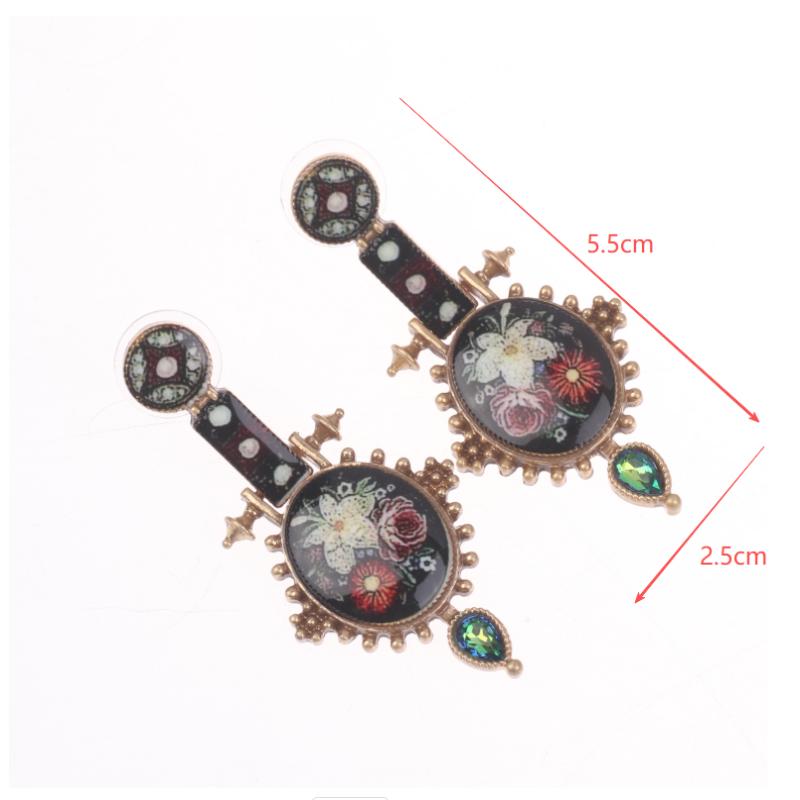 Vintage Court Style Ethnic Flower Pattern Design Flower High-End Ethnic Style Elegant Jewelry Gift