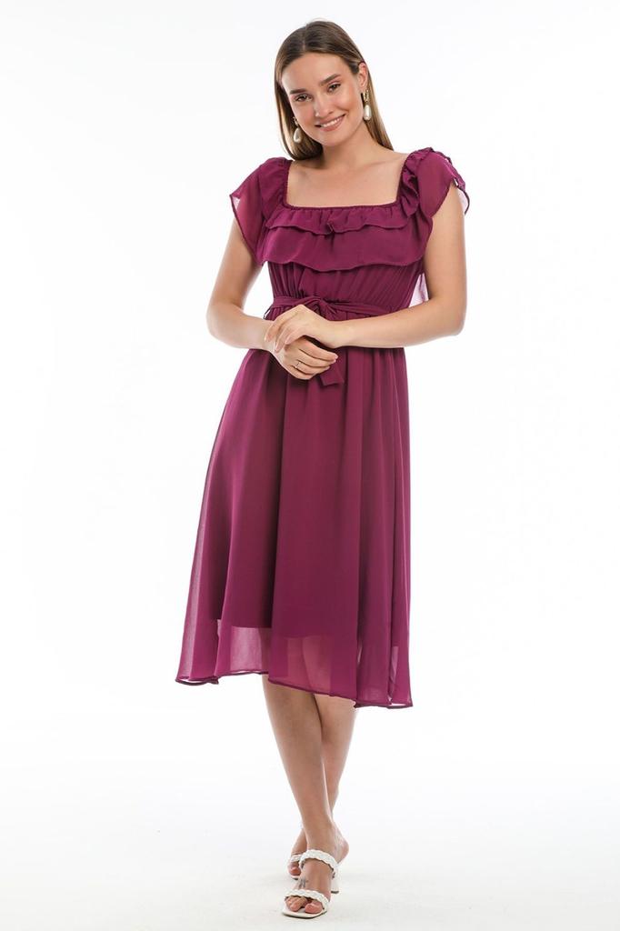 Damska sukienka w dużym rozmiarze Madonna Sukienka z kołnierzykiem w dużych rozmiarach