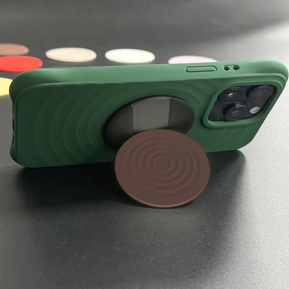 Simple Solid Color Magsafe Magnetic Suction Bracket Wavy Circle High-end Tide Brand Casetif Multi-function