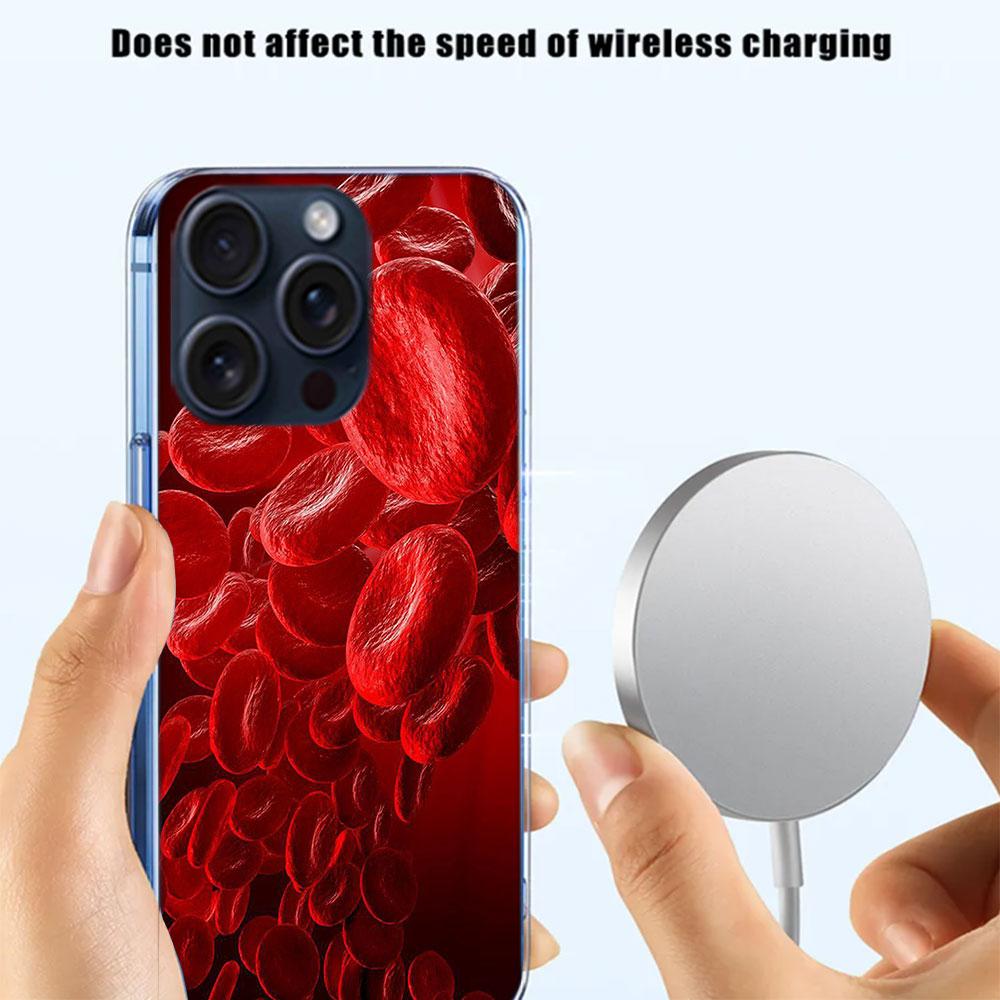 Blood Platelets Under Microscope Clear Phone Case For Iphone 17 Air 16 Pro Max 15 Pro 14 Plus 17E 16E 11 13 12 Mini Cover Cases