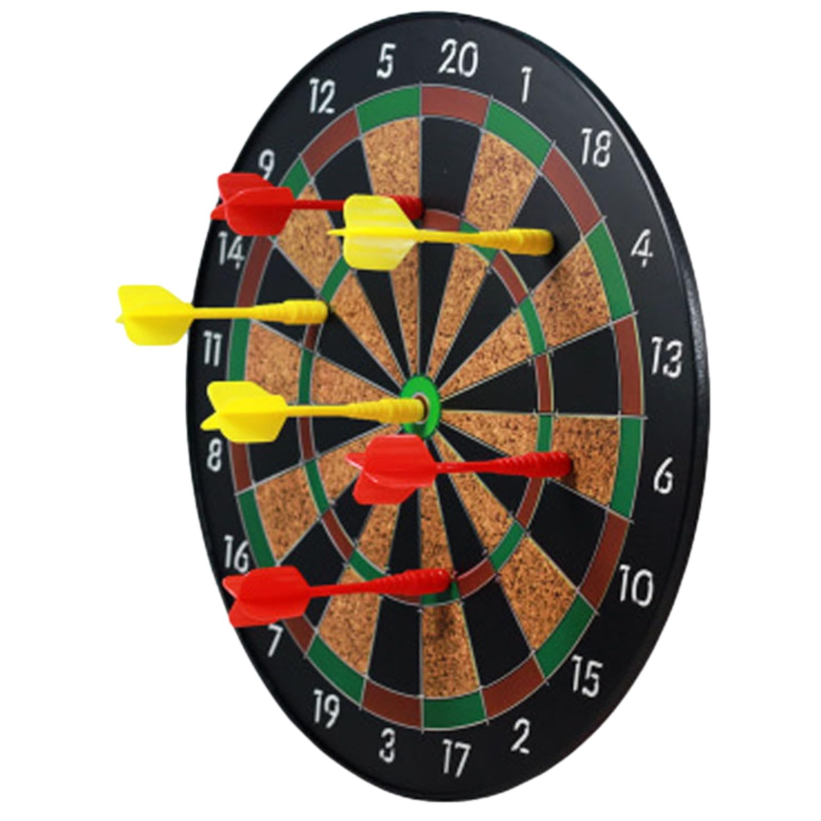 Lubonarie Magnetic Darts Dartboard, 30cm Diameter, Wall-Mounted Type, Set of 6, Indoor Use, Home Party Game (Brown)