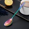 1PC Stainless Steel Badminton Racket Coffee Spoon Colorful Ice Cream Tea Spoon Drinkware