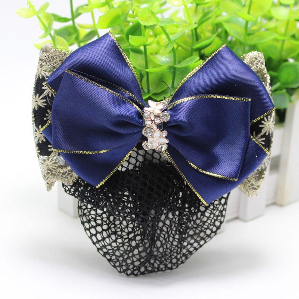 For Girls Pearl  Ponytail Clip Women Spring Clip Hairgrips Cover Net Korean Bun Snood