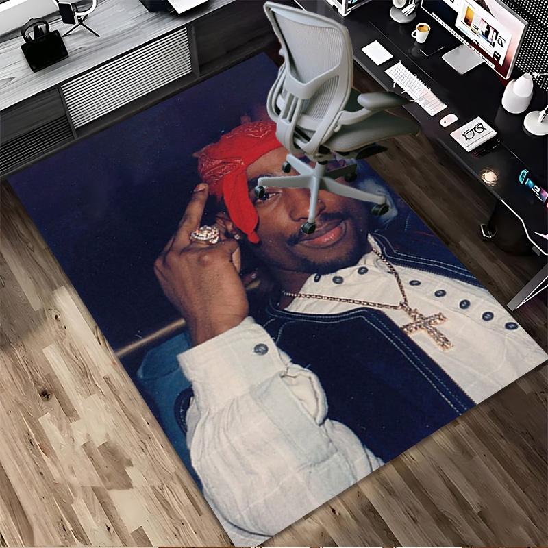 Rapper Tupac Living Room Non-Slip Area Rug Soft Carpet for Bedroom Game Playroom Sofa Office Home Decor Doormat Christmas Gift C9211173