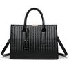 Women Woven Leather Tote Bag Large Capacity Handbag Top Handle Satchel Shoulder Bag for Work Business Daily