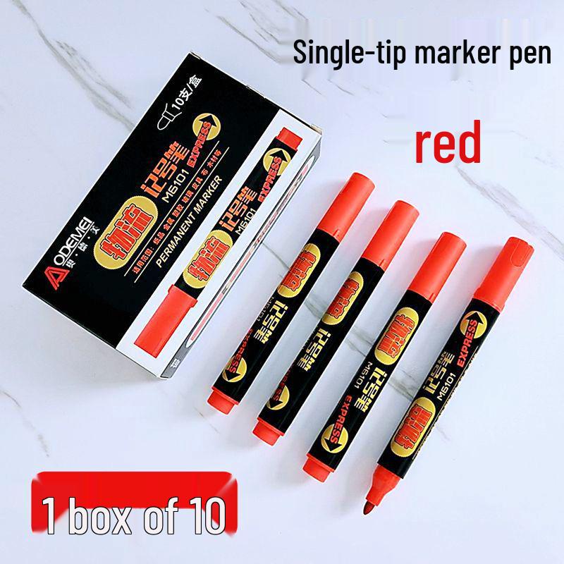 Large Capacity 10-Pack Single Round-tip Marker Pens for Line Marking and Journals