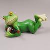 Liggende Frosk Figur Plantepotte Dekorasjon Mini Frosk Statue Resin Frosk Holder Flaske Ornament for Hage Hjemmekontor Blomsterpottekant