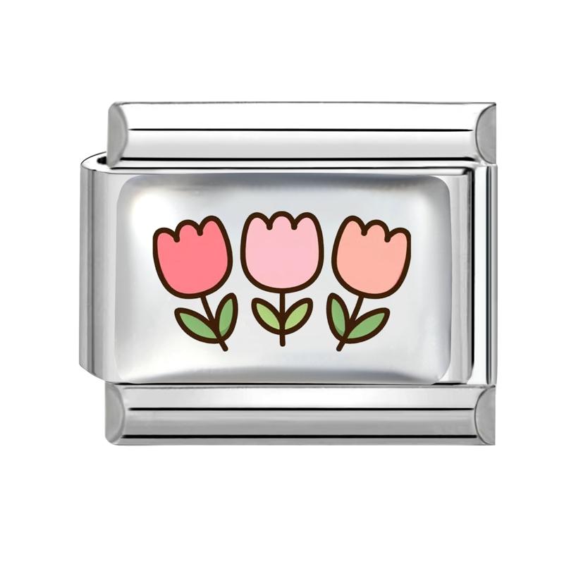 New Lovely Heart Envelope Rose Butterfly Cherry Charm Links Fit 9mm Italian Bracelet Women Men Making DIY Jewelry Gifts