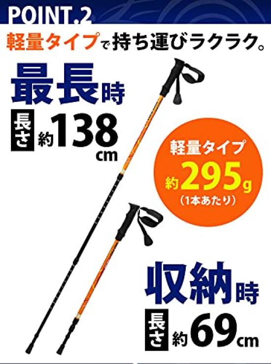 iMedia Telescopic Walking Pole Set of 2 Marine Blue Telescoping Compact Lightweight Trekking Pole Mountaineering Pole Cane Pole Stick