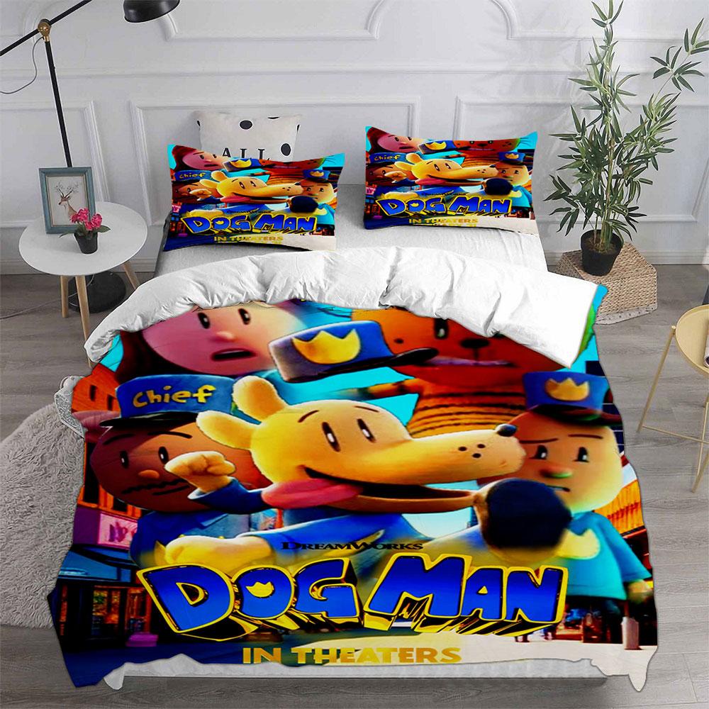 Anime Dog Man Printed Bedding Sets Quilt Bed Cover Comforter Duvet Cover Pillow Case 2-3 Pieces Sets Teenagers Children's Gifts
