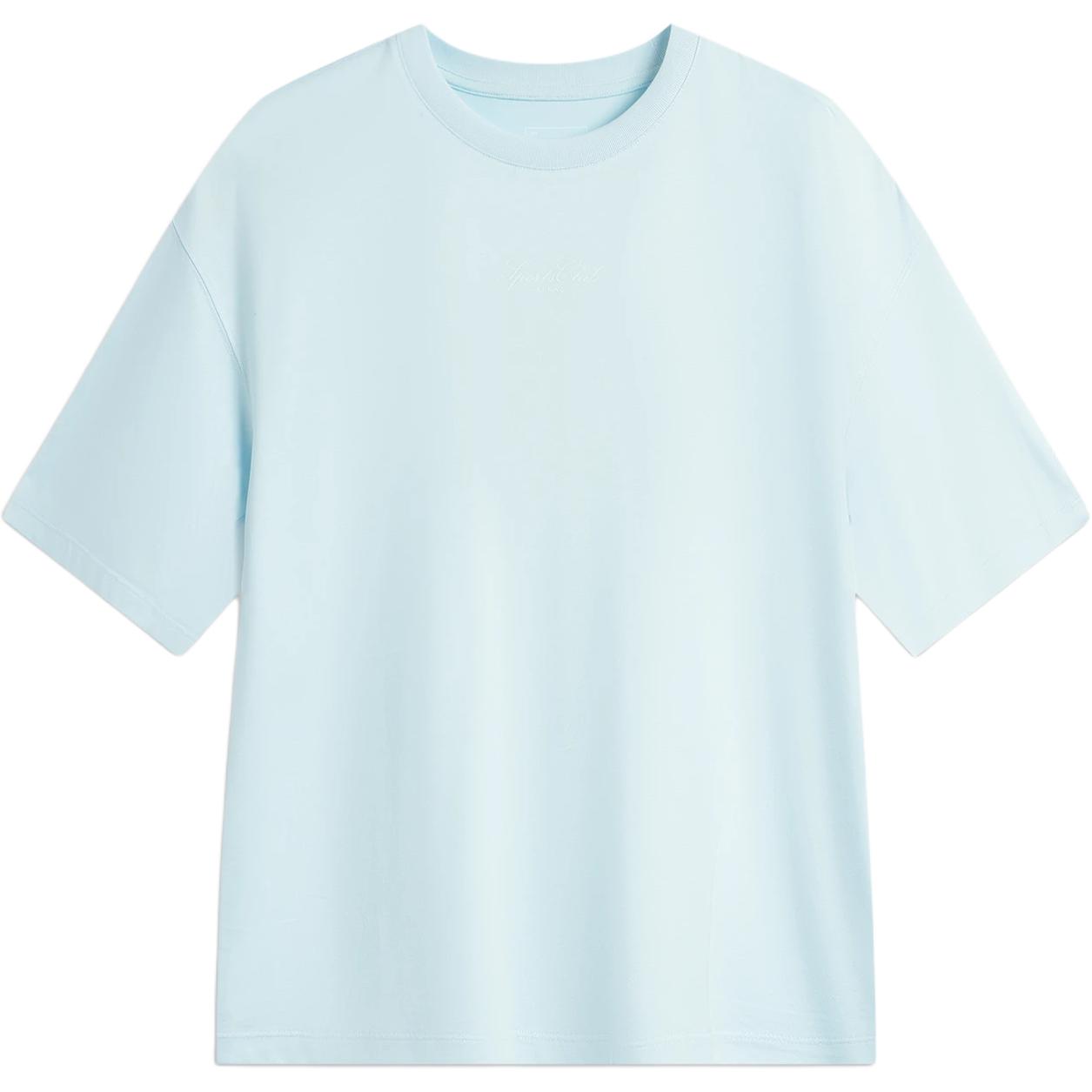 

Li Ning Серия Спортивный Стиль Жизни Принт Буквами Круглый Вырез Дышащая Универсальная Свободная Футболка с Коротким Рукавом Женская Футболка AHSV188-2 S