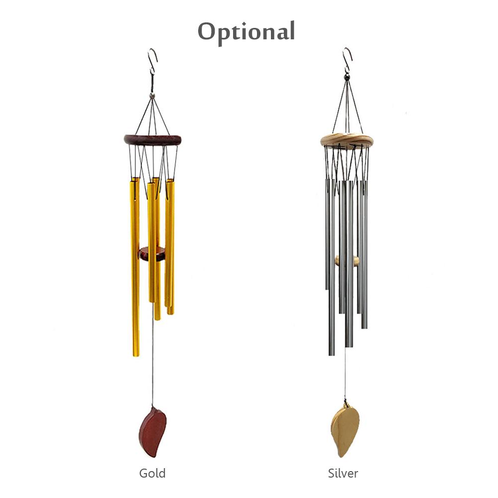 Wind Chimes 6pcs Aluminum Tubes Chimes Simple European Style Windbells Melodious Soothing Sound for Outdoor Indoor