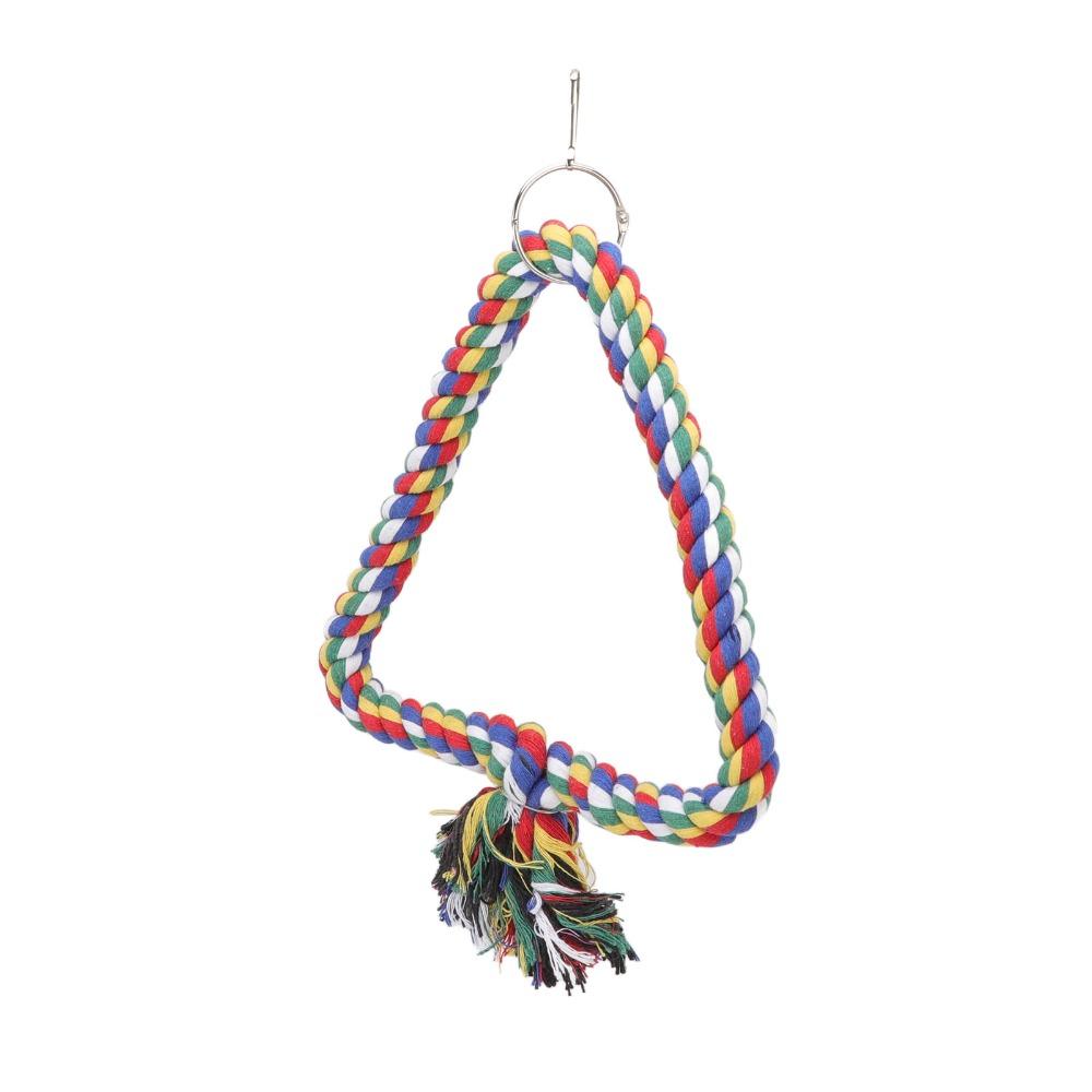 Chewing Design Rope Perch Stand Climbing Rope Colorful Parrot Toy Bird Swing Toy  For Parakeets