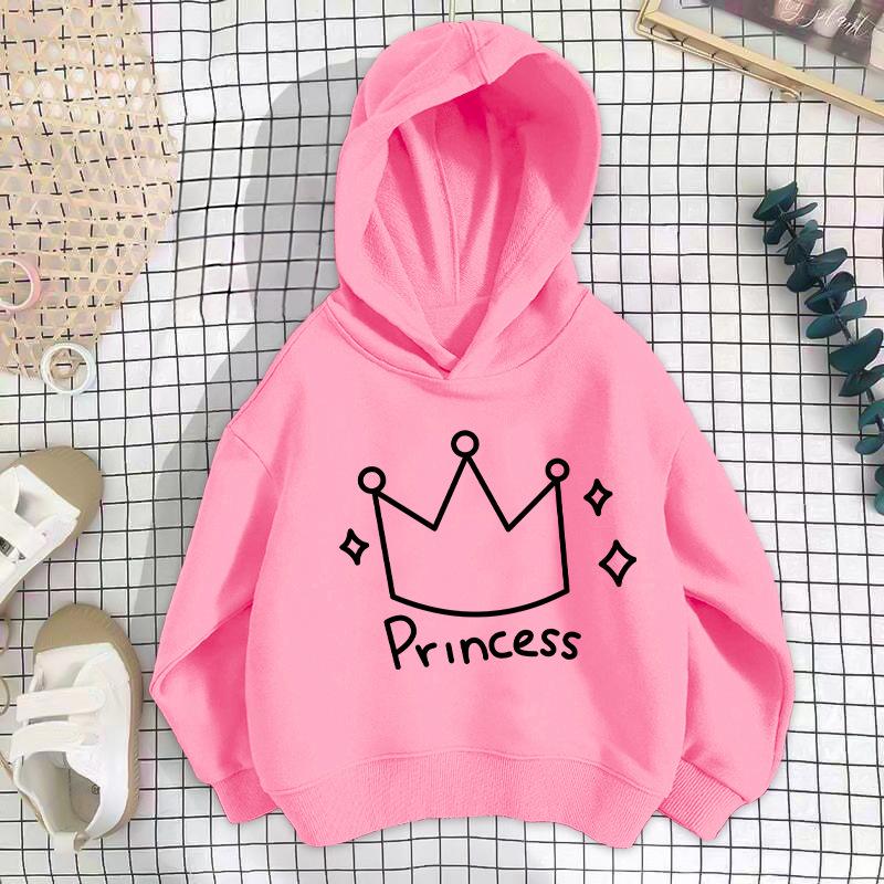 2026 Spring/Autumn Korean Style Girls' Printed Drop Shoulder Thin Hoodie