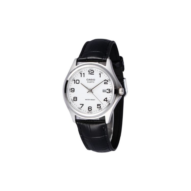 Casio Standard Series Casual Business Waterproof Quartz Movement Leather Strap Watch Men Watches Silver MTP-1183E-7B