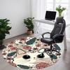 1pc Floral Cat Office Round Area Rug, Indoor Mat Suitable ForOffice, Under Office Chairs Bedroom Living Room Home Decor, Room Deco, D073