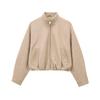 2025 Spring European & American Women's Fashion Stand-up Collar Soft Bomber Jacket