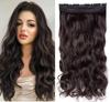 MoonEyes, Women's Natural Brown Curly/Wavy Hair Extensions In High Temperature Synthetic Fiber In 24 Inch,5 Clips Head In 1 Piece Increase Hair Lengt