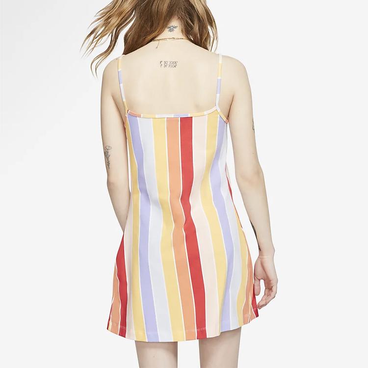Nike Nsw Retro Printed Multicolor Patchwork Striped Sleeveless Dress Women Dresses CJ2504-631