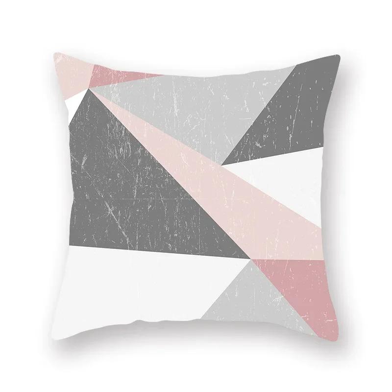 

Rose Pink Geometric Marble Cushion Covers Hot Modern Nordic Decorative Throw Pillow Covers Sofa Car Seat Home Pillowcase 45*45cm 16x16Inch